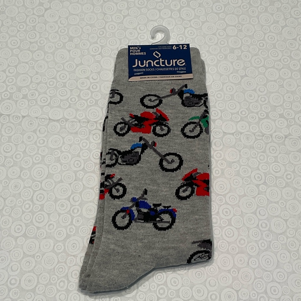 Men's Gray Motorcycle Socks